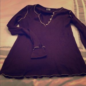 Waffle long sleeve top